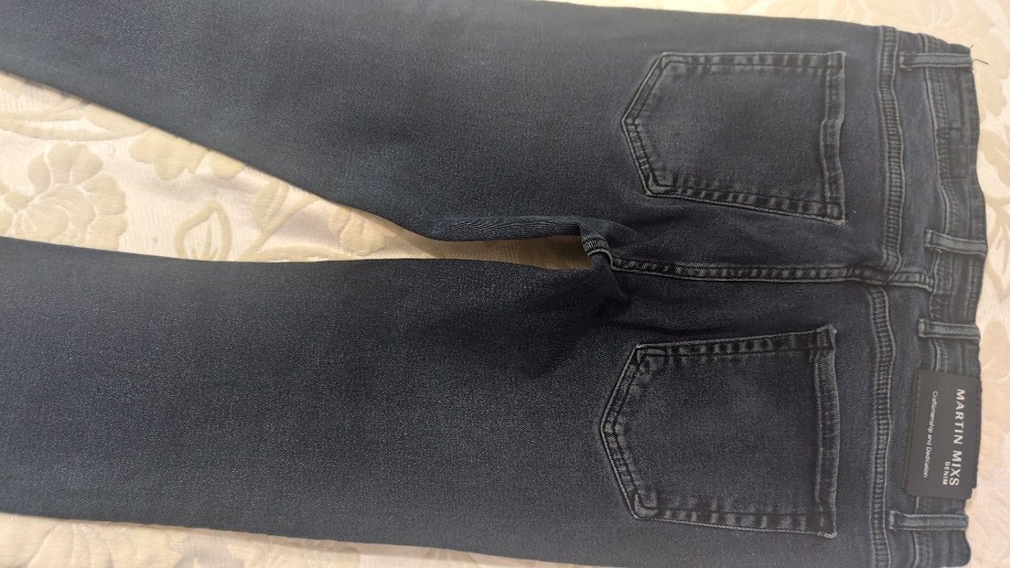 Siyah Gri Erkek Denim Pantolon - Görsel 5