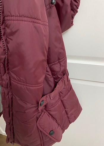 Bordo Fermuarlı Yüksek Yaka Kadın Yelek - Görsel 2