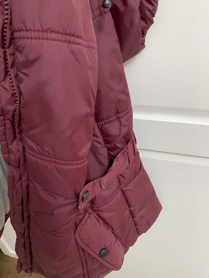 Bordo Fermuarlı Yüksek Yaka Kadın Yelek - Görsel 2