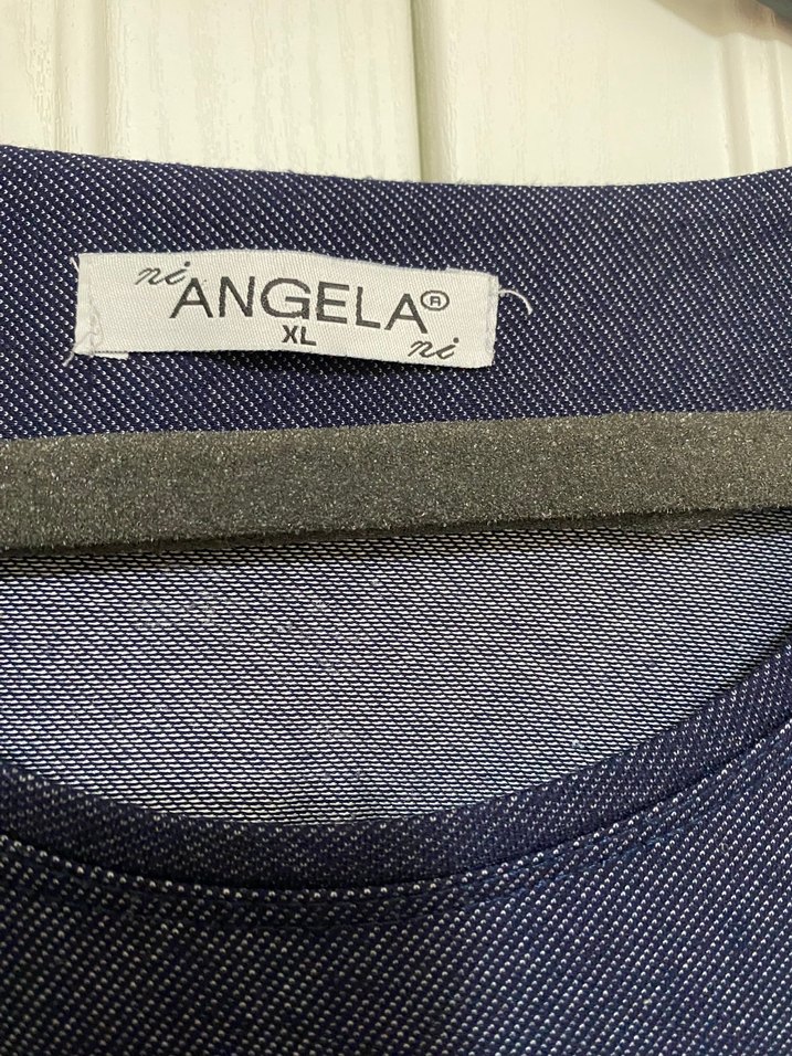 Lacivert Uzun Kol Drapeli Rahat Elbise - Görsel 4