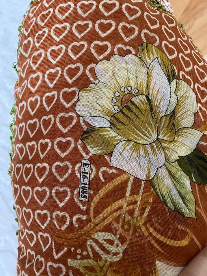 Bej Çiçek Desenli Bohem Kadın Fular - Görsel 5