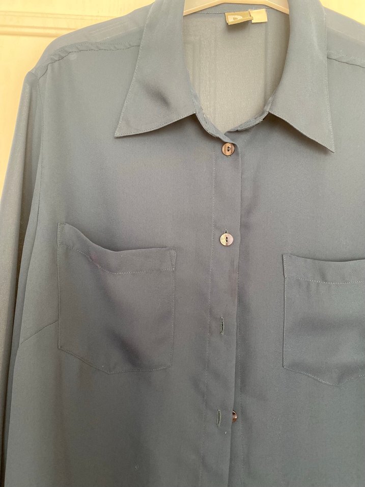 Mavi uzun tül gömlek - Görsel 2