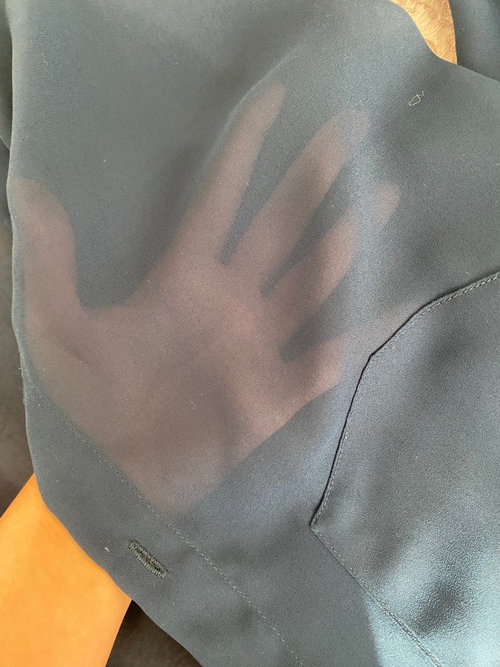 Mavi uzun tül gömlek - Görsel 4