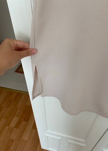 Bej Uzun Kadın Kaban & Askılı İkili Takım - Görsel 5