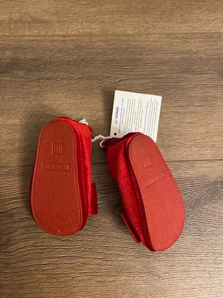 Kız Çocuk Kırmızı Kadife Babet - Görsel 3