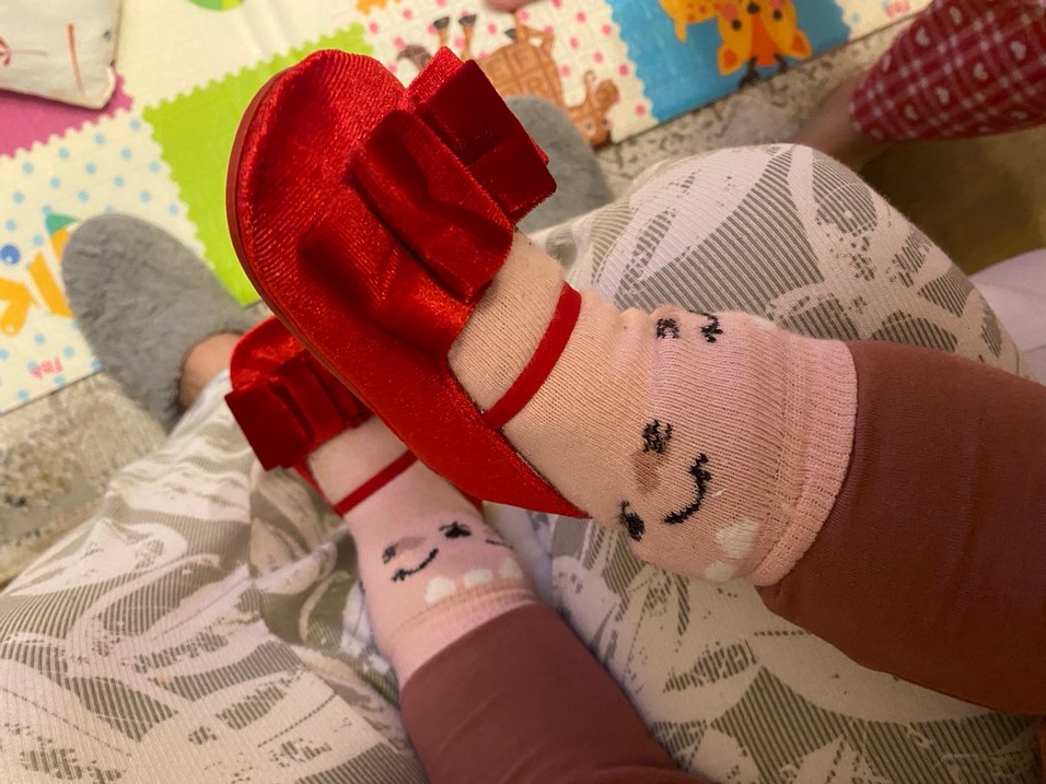 Kız Çocuk Kırmızı Kadife Babet - Görsel 4