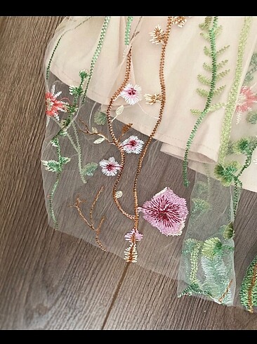 Midi Boy kısa tül kollu şık elbise - Görsel 5