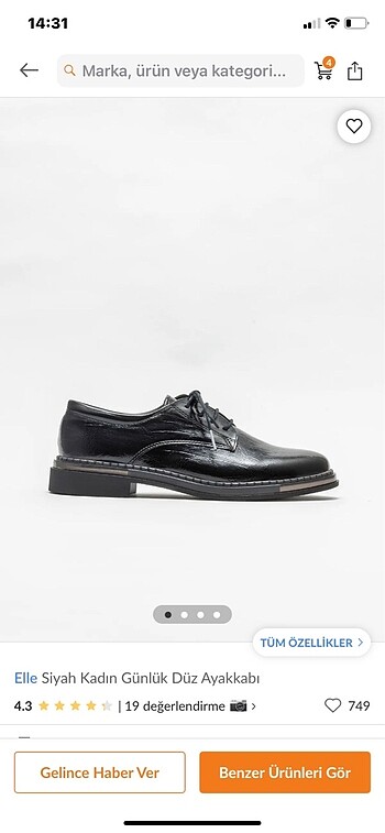 Elle Marka siyah renk oxford Ayakkabı - Görsel 2