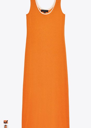 Zara Turuncu zara midi Kadın Elbise