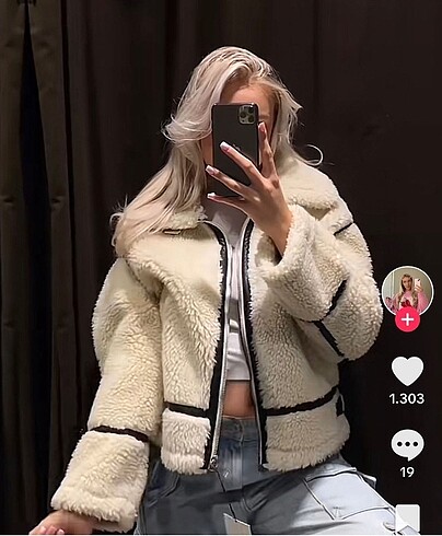 Zara Peluş biker mont ceket