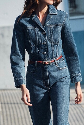 xs Beden Zara denim tulum