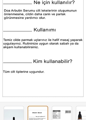  Beden Doa arbutin serum
