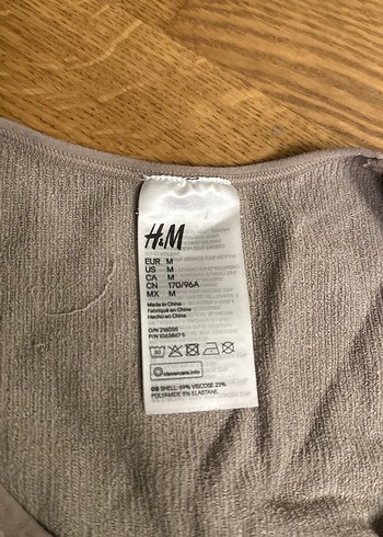 H&M Bej Kadın Uzun Kollu Crop Top - Görsel 5