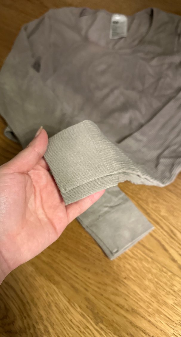 H&M Bej Kadın Uzun Kollu Crop Top - Görsel 4