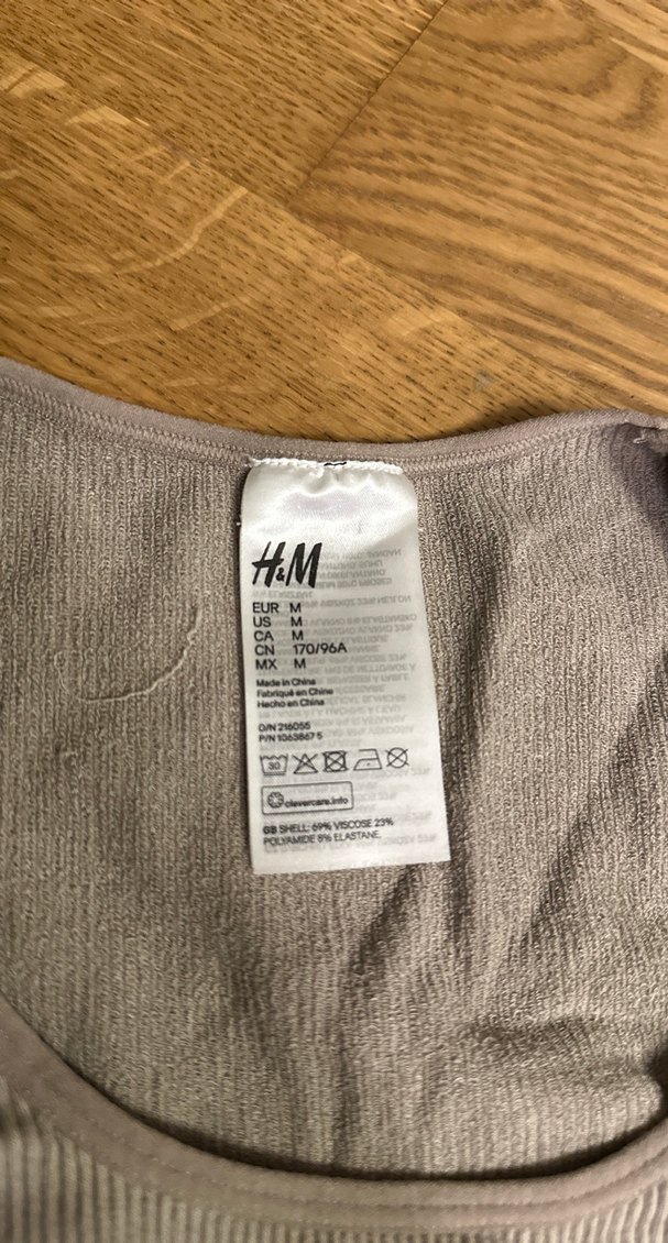 H&M Bej Kadın Uzun Kollu Crop Top - Görsel 5