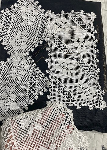 Bohem Çiçek Desenli El Örgüsü Dantel 4 parça
