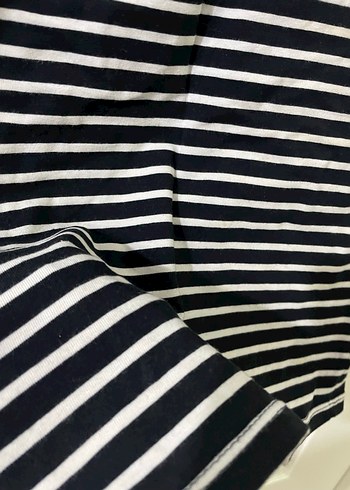 Çizgili Uzun Siyah Elbise - Görsel 4