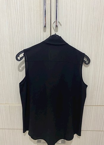 xs Beden Gusto Siyah Kuşaklı Kolsuz Kadın Bluz