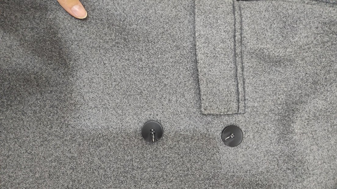 Gri Çift Düğmeli Kaban - Görsel 3