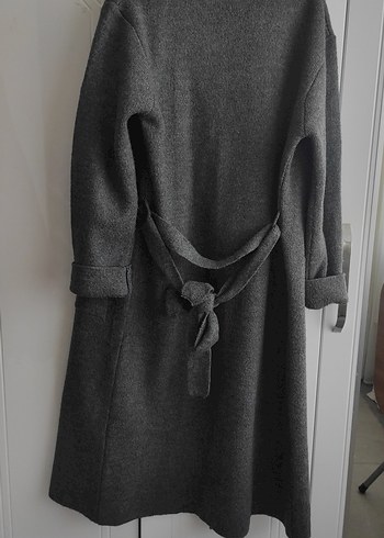 Gri Uzun Örgü Hırka - Görsel 2