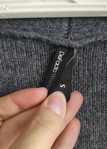 Gri Uzun Örgü Hırka - Görsel 4