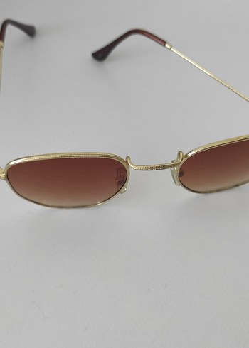 Parlak Bej Retro Kadın Güneş Gözlüğü - Görsel 2