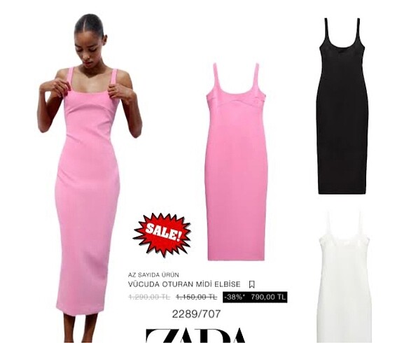 Zara Zara pembe elbise
