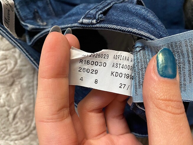 27 Beden lacivert Renk Mavi Andriana Ankle Kot Pantalon