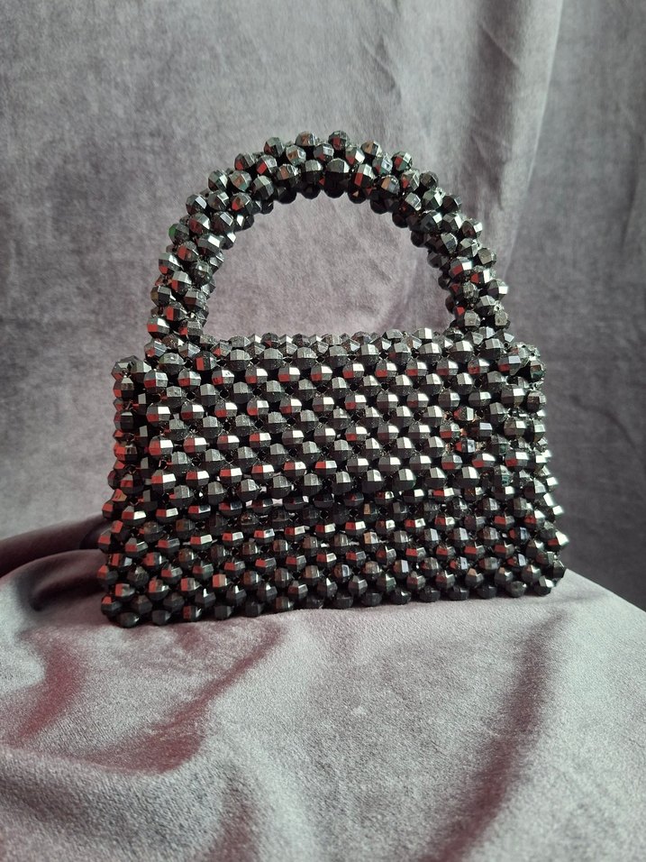 Boncuk Siyah abiye&pörtföy - Görsel 2