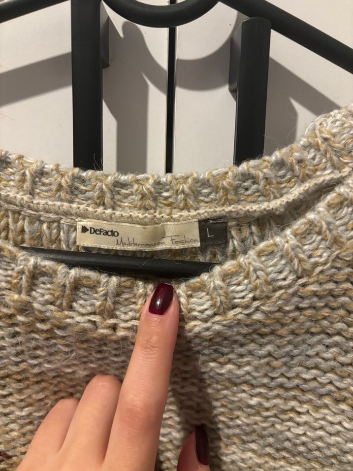 Bohem Tarzı Uzun Kollu Örgü Kadın Kazak - Görsel 2