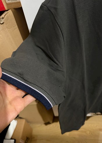 Gri Kısa Kollu Polo Tişört - Görsel 2