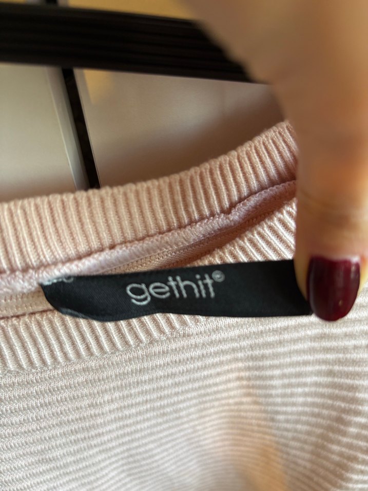 Pembe Triko Uzun Kollu Salaş Kazak - Görsel 2