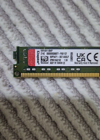 Beden Kingston VR16N11 8WP 8GB 1600MHz DDR3 RAM