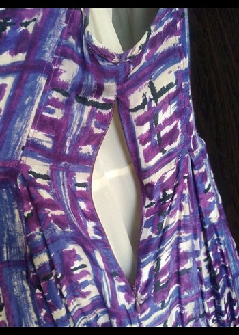 Mor Pilili Uzun Kadın Elbise - Görsel 5