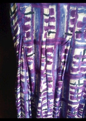 Mor Pilili Uzun Kadın Elbise - Görsel 4