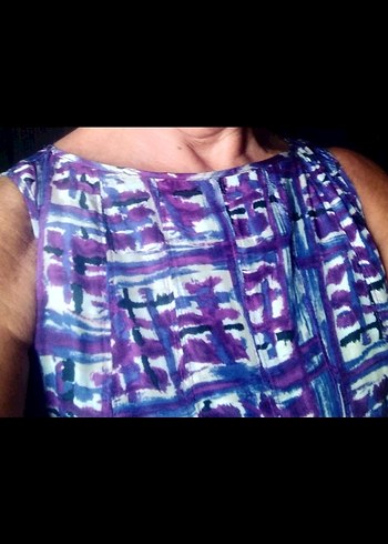 Mor Pilili Uzun Kadın Elbise - Görsel 2