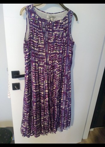 Mor Pilili Uzun Kadın Elbise - Görsel 7