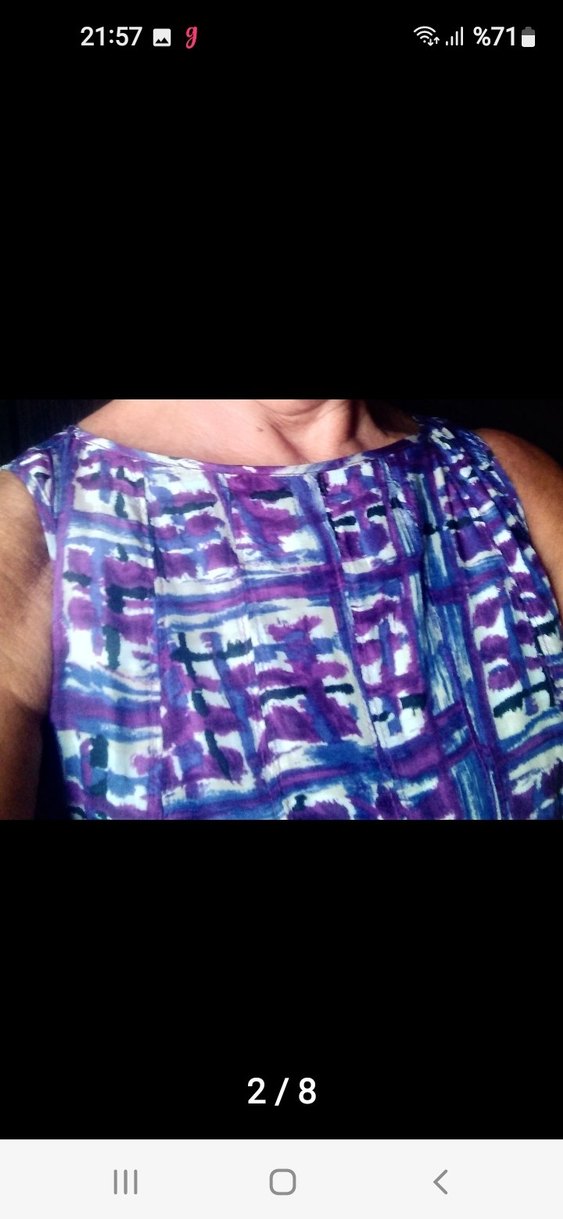 Mor Pilili Uzun Kadın Elbise - Görsel 2