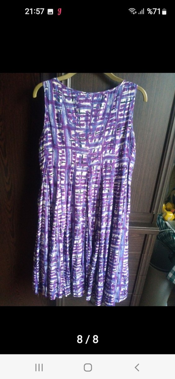 Mor Pilili Uzun Kadın Elbise - Görsel 3