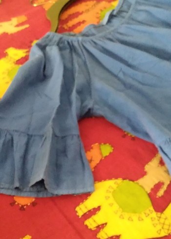 Kadın Mavi Denim Volanlı Bohem Bluz - Görsel 3