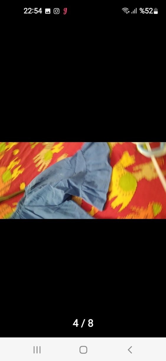 Kadın Mavi Denim Volanlı Bohem Bluz - Görsel 4