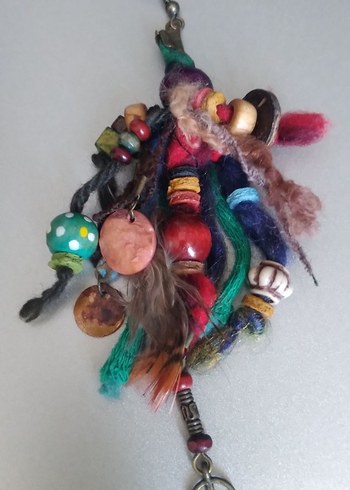 Renkli Bohem Püsküllü Kadın Küpe - Görsel 3