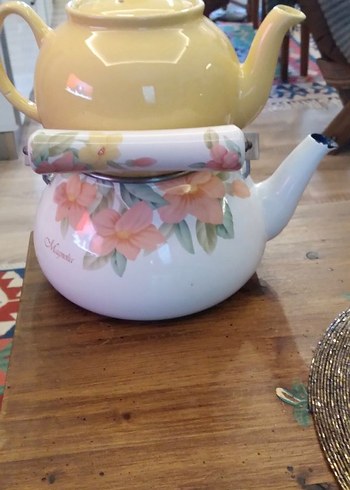 alti emaye ustu porselen caydanlik - Görsel 3