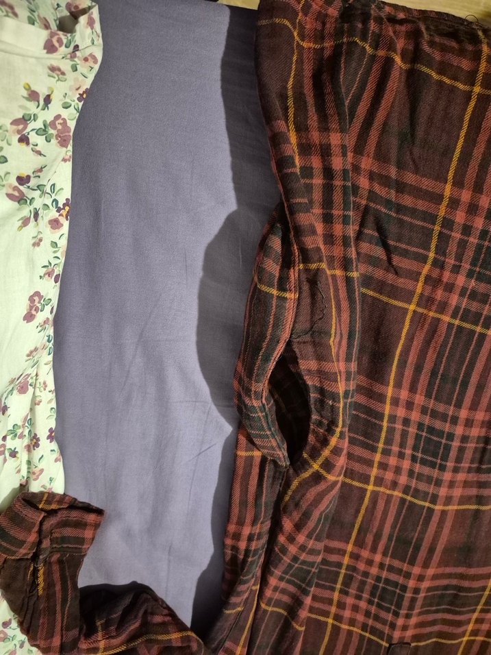 Bordo Ekose coton elbise - Görsel 3