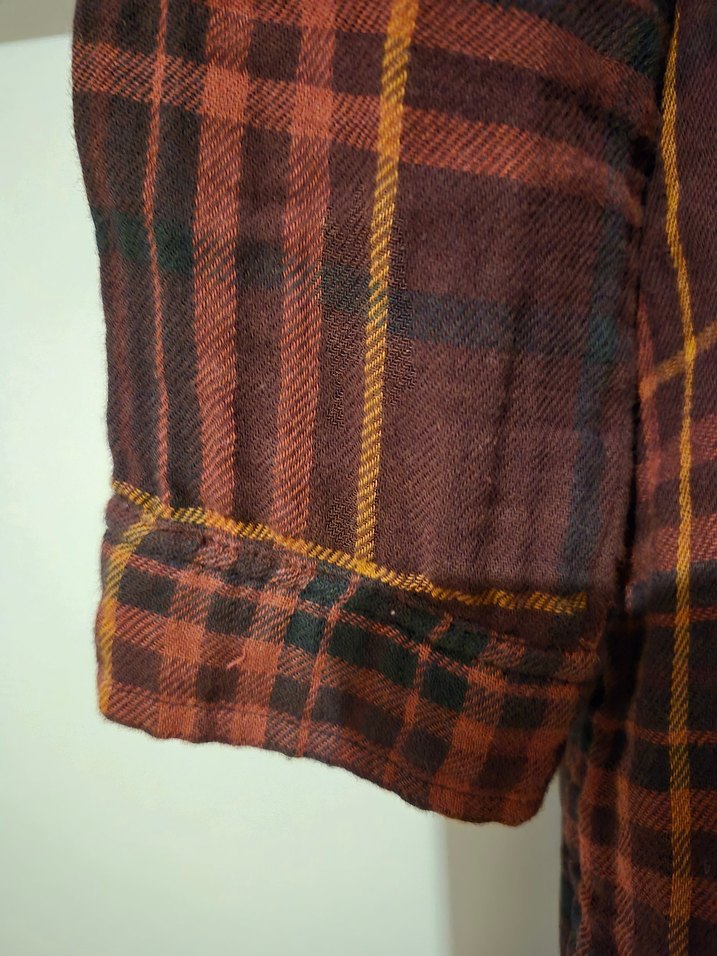 Bordo Ekose coton elbise - Görsel 5