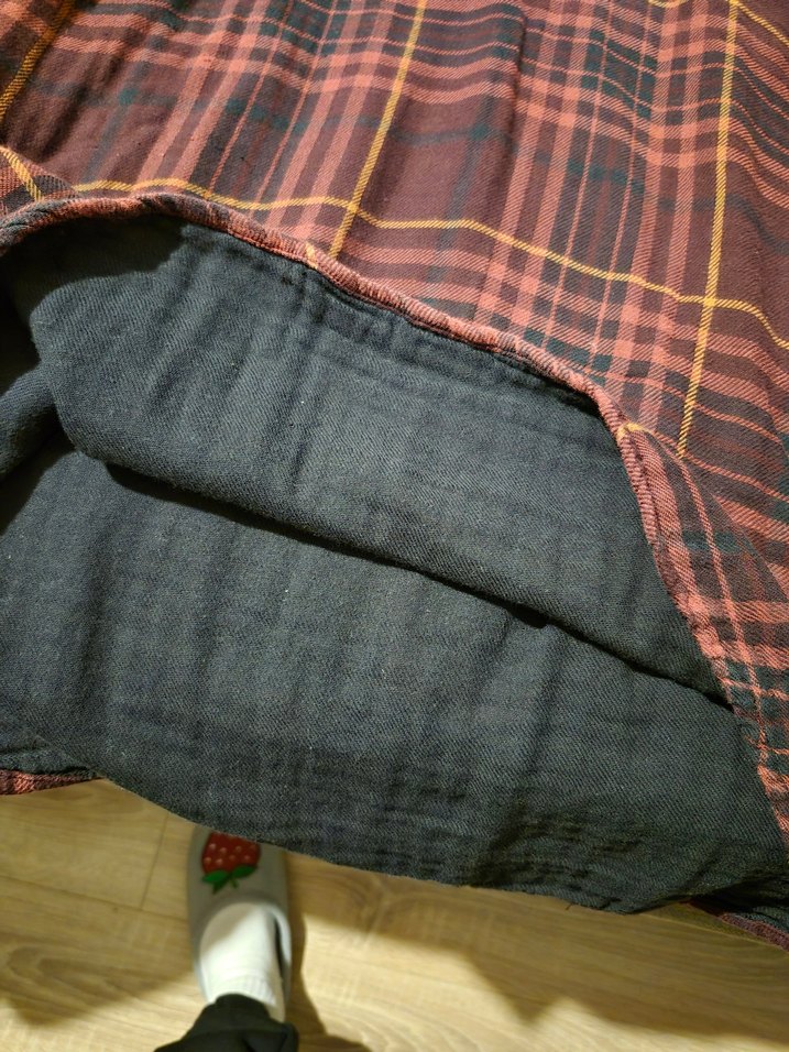 Bordo Ekose coton elbise - Görsel 4