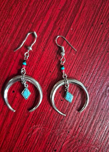 Turkuaz Boncuklu Bohem Küpe - Görsel 3