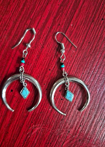 Turkuaz Boncuklu Bohem Küpe - Görsel 4