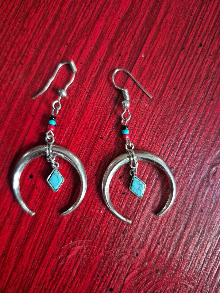 Turkuaz Boncuklu Bohem Küpe - Görsel 3