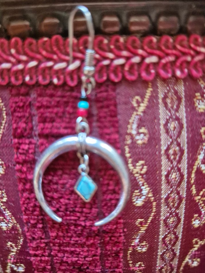 Turkuaz Boncuklu Bohem Küpe - Görsel 2